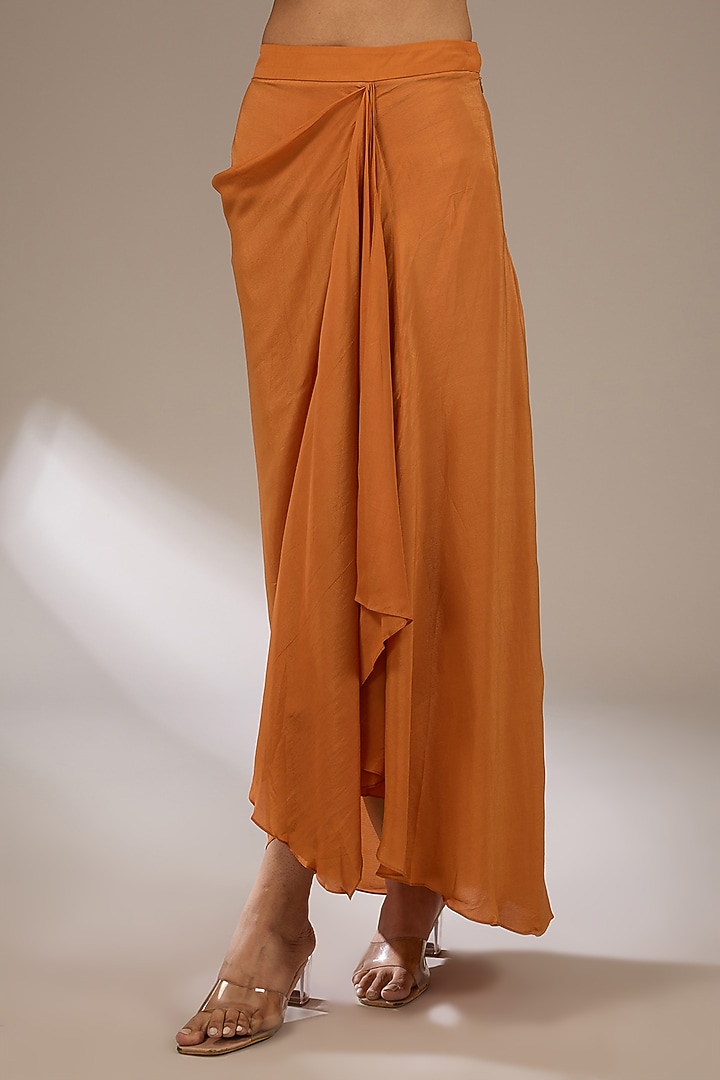 Rust Silk Resham & Dori Work Kaftan Set by Prisho at Pernia's Pop Up Shop