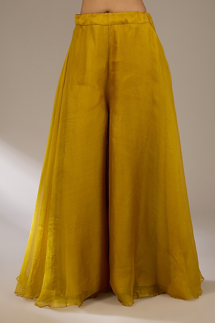 Mustard Silk Golden Work Kurta Set by Prisho at Pernia's Pop Up Shop
