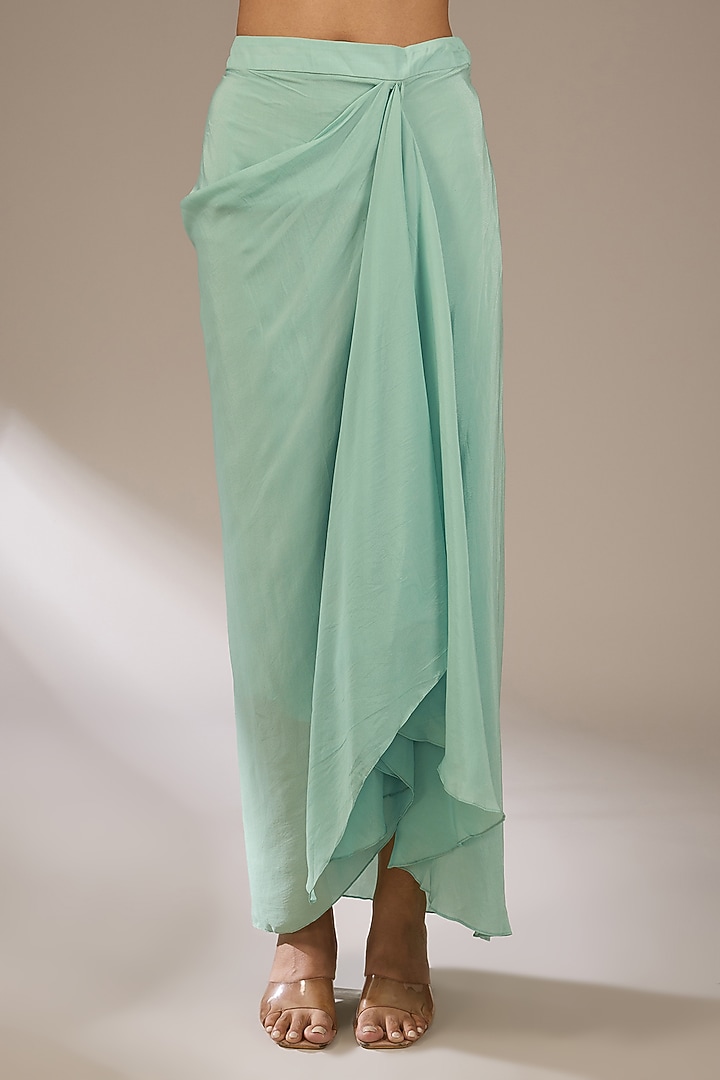 Aqua Silk Resham & Dori Work Kaftan Set by Prisho at Pernia's Pop Up Shop