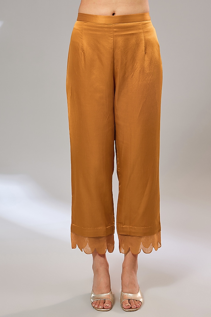 Rust Silk Dori & Resham Work Kurta Set by Prisho at Pernia's Pop Up Shop