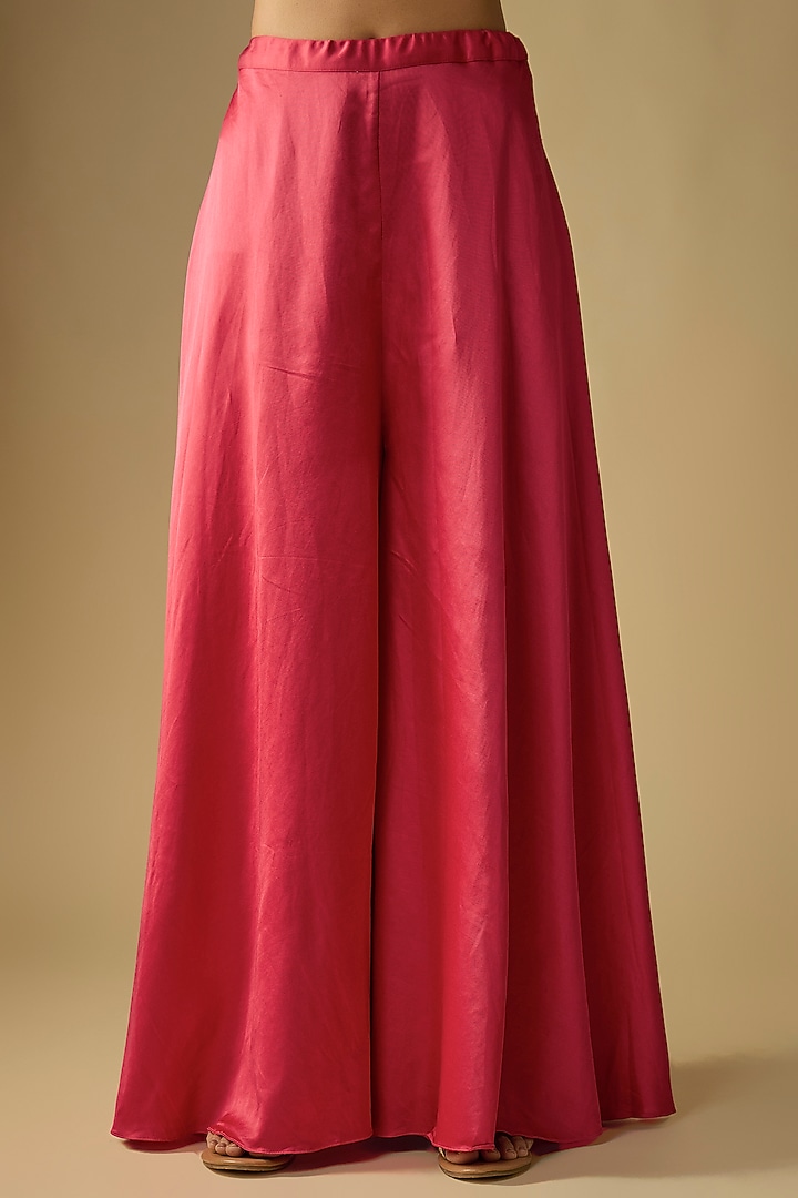 Deep Coral Organza Thread Work Cape Set by Prisho at Pernia's Pop Up Shop