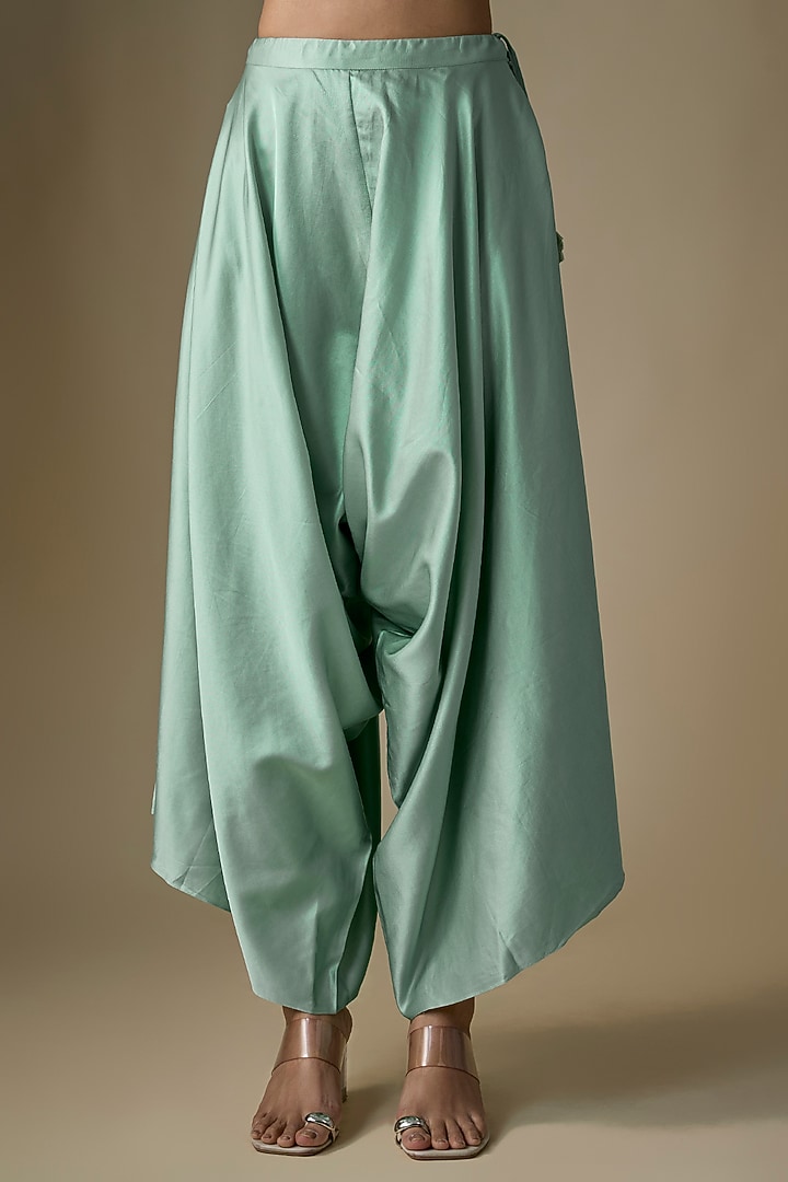 Aqua Organza Resham Work Cape Set by Prisho at Pernia's Pop Up Shop