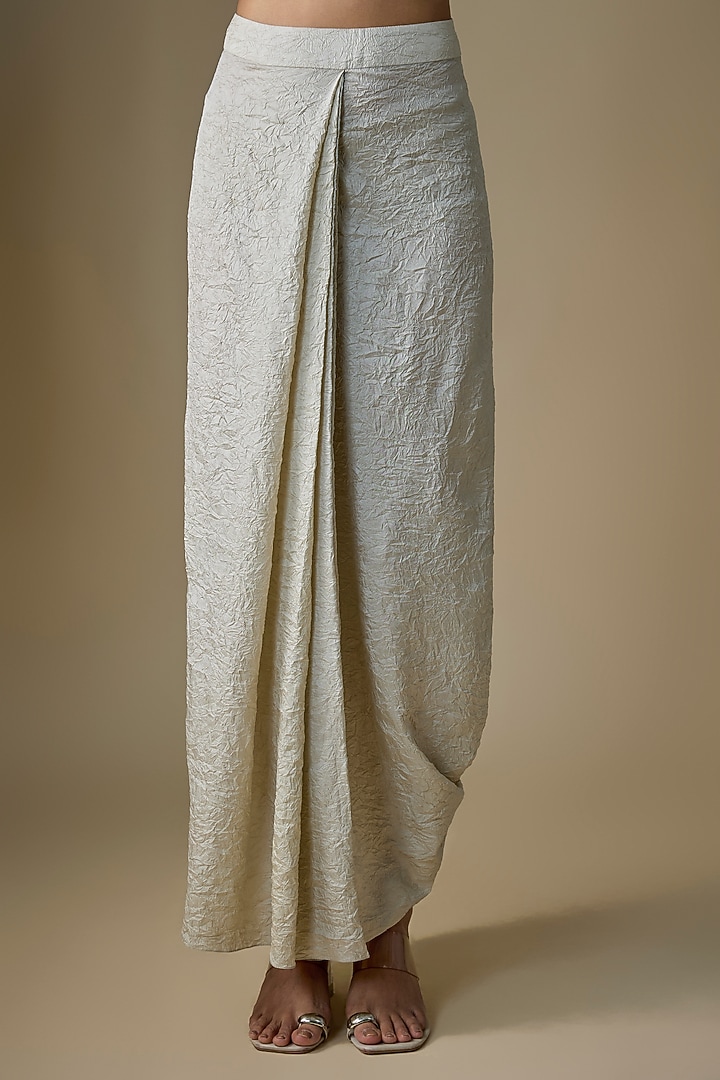 Aqua Crushed Silk Dhoti Set by Prisho at Pernia's Pop Up Shop