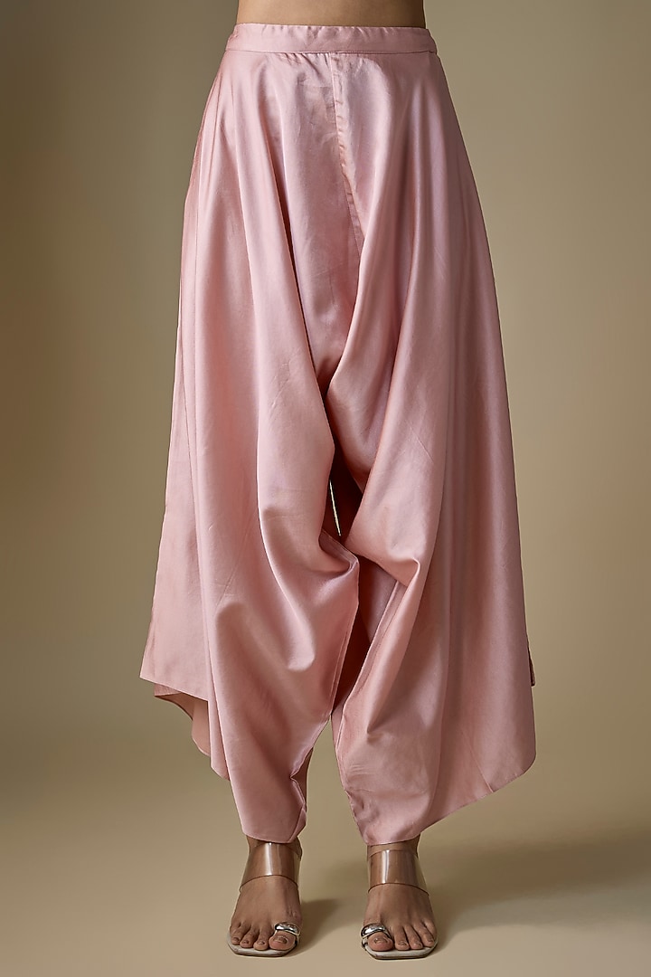 Peach Tissue Thread Work Kaftan Set by Prisho at Pernia's Pop Up Shop