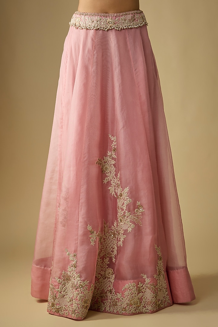 Flamingo Colored Organza Skirt Set by Prisho at Pernia's Pop Up Shop