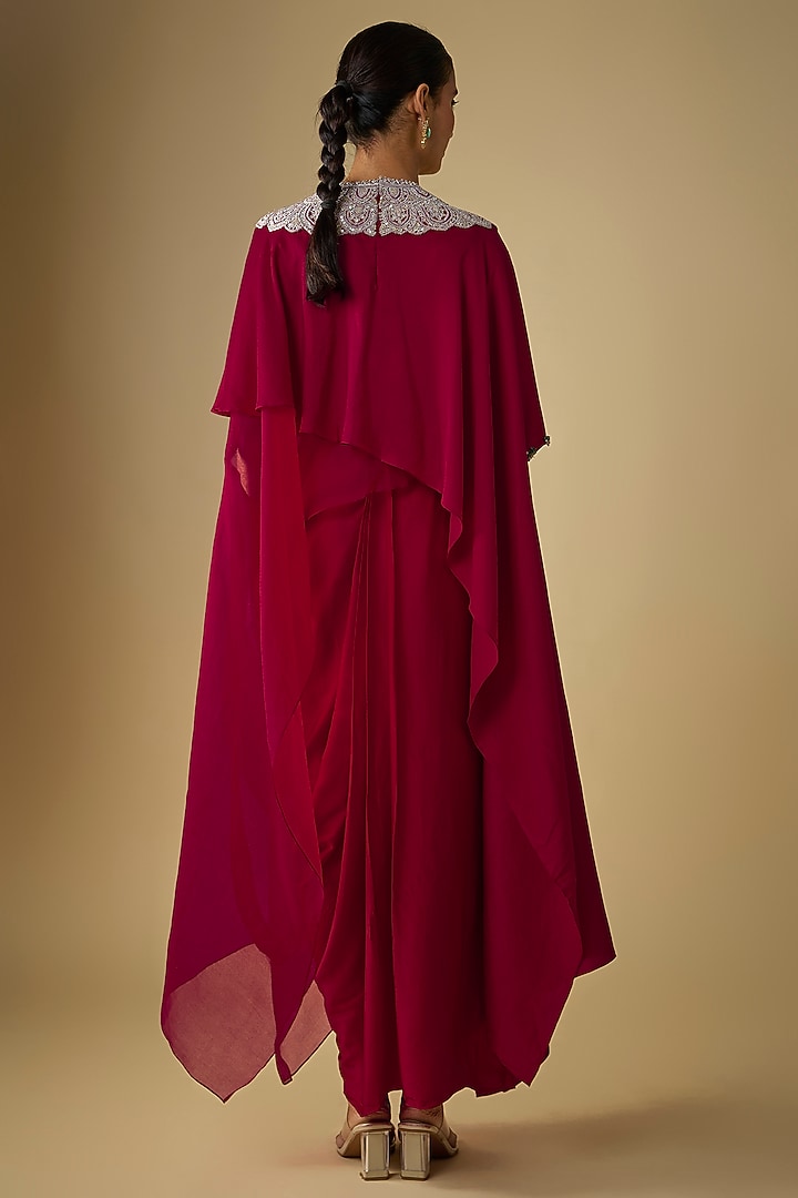 Red Modal Satin Skirt Set by Prisho at Pernia's Pop Up Shop