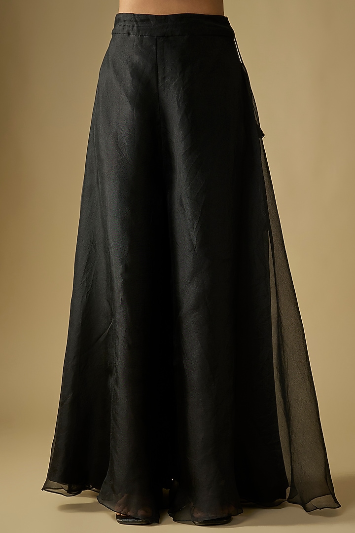 Black Organza Wedding Sharara Set by Prisho at Pernia's Pop Up Shop