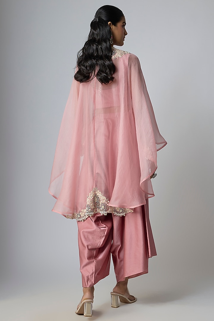 Flamingo Pink Organza Cape Set by Prisho at Pernia's Pop Up Shop