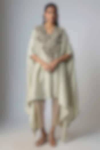 Powder Blue Silk Dori Work Kaftan Set by Prisho at Pernia's Pop Up Shop