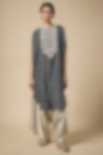 Black Bandhej Resham Work Kaftan Set by Prisho at Pernia's Pop Up Shop