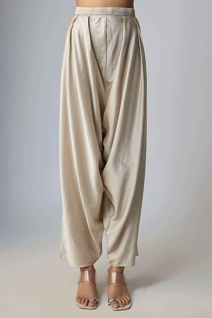 Beige Silk Dori Work Kaftan Set by Prisho at Pernia's Pop Up Shop