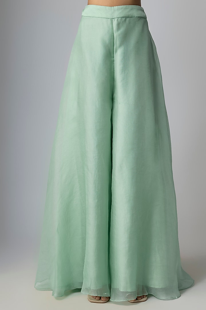 Aqua Silk Wedding Sharara Set by Prisho at Pernia's Pop Up Shop