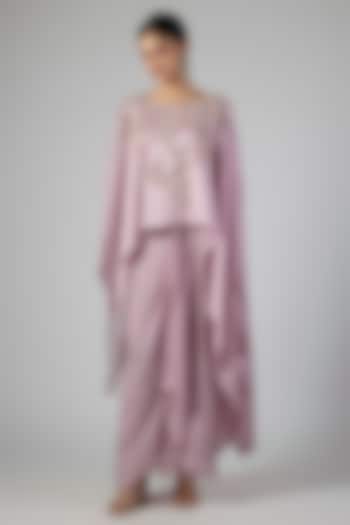 Lavender Modal Satin Skirt Set by Prisho at Pernia's Pop Up Shop