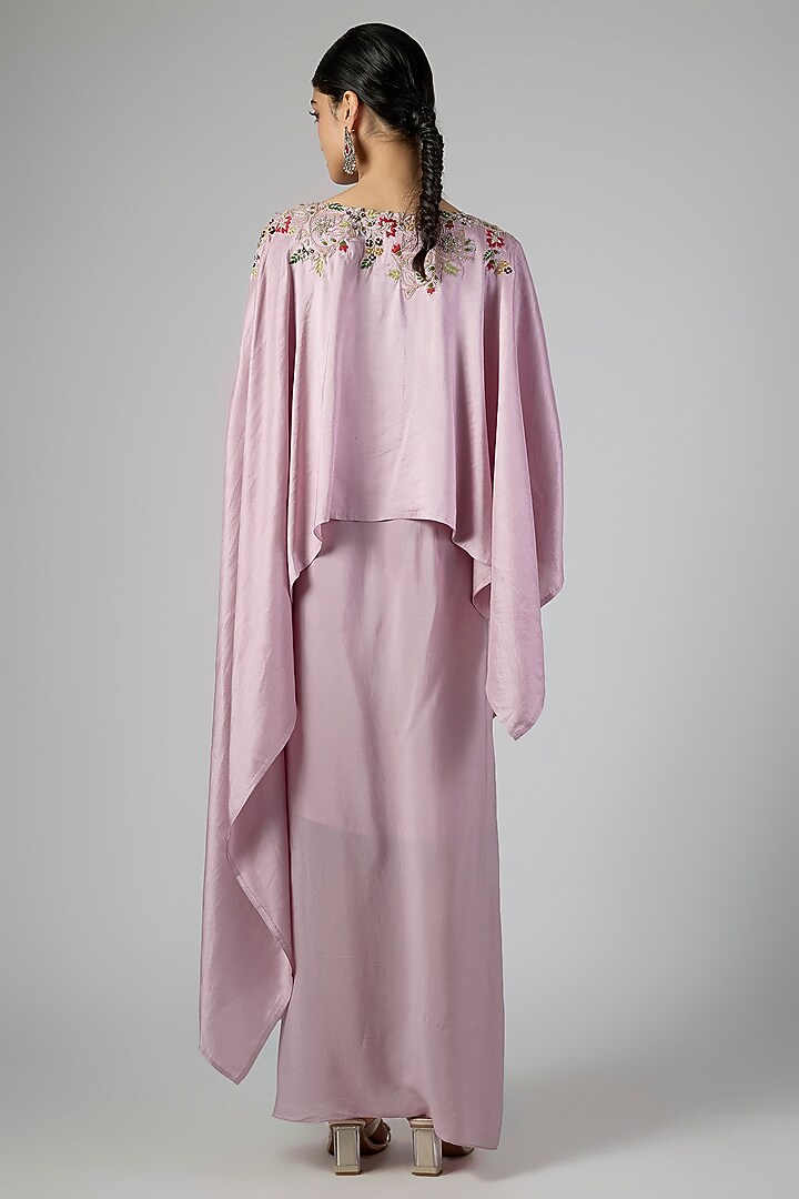 Lavender Modal Satin Skirt Set by Prisho at Pernia's Pop Up Shop