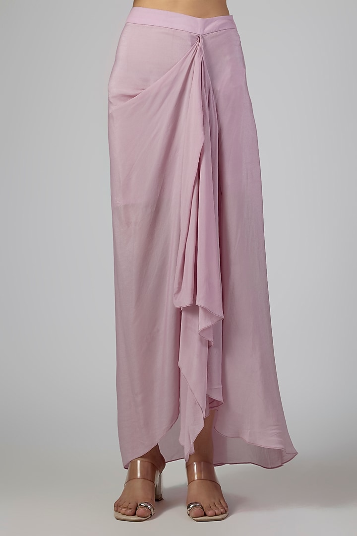 Lavender Modal Satin Skirt Set by Prisho at Pernia's Pop Up Shop