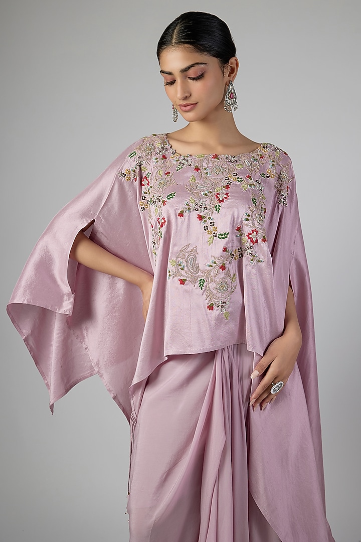 Lavender Modal Satin Skirt Set by Prisho at Pernia's Pop Up Shop