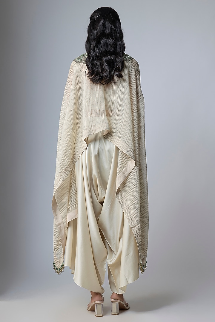Off-White Tissue Kaftan Set by Prisho at Pernia's Pop Up Shop