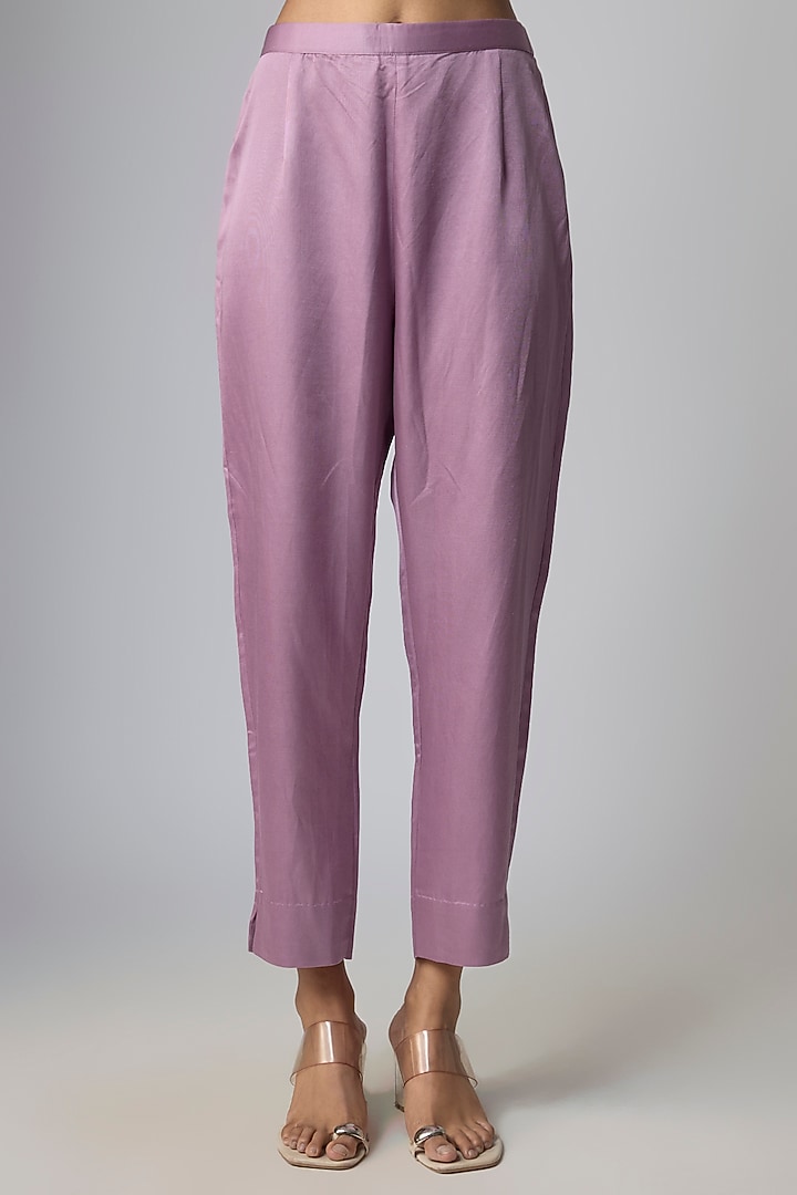 Lavender Silk Dori Work Kaftan Set by Prisho at Pernia's Pop Up Shop