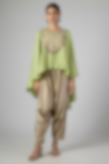 Sea Green Silk Resham Work Kaftan Set by Prisho at Pernia's Pop Up Shop