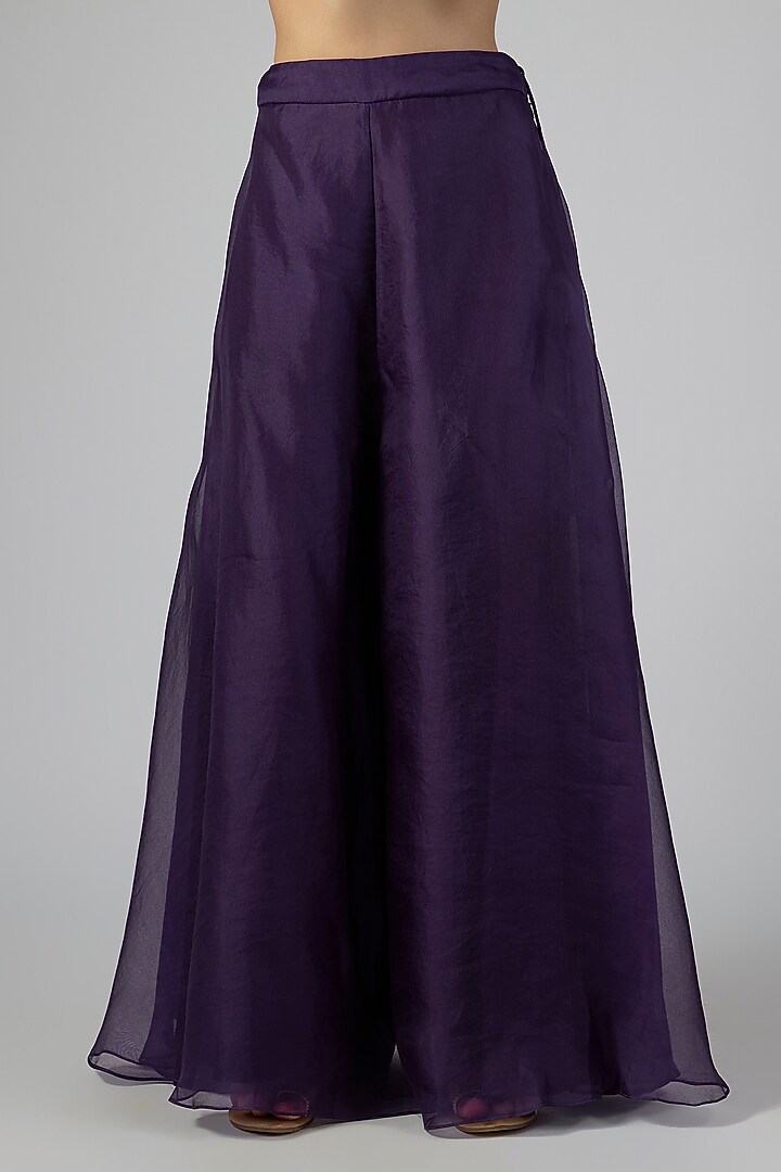 Dark Purple Silk Jacket Set by Prisho at Pernia's Pop Up Shop