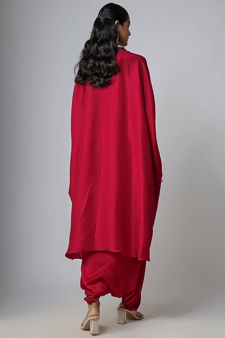 Red Silk Kaftan Set by Prisho at Pernia's Pop Up Shop