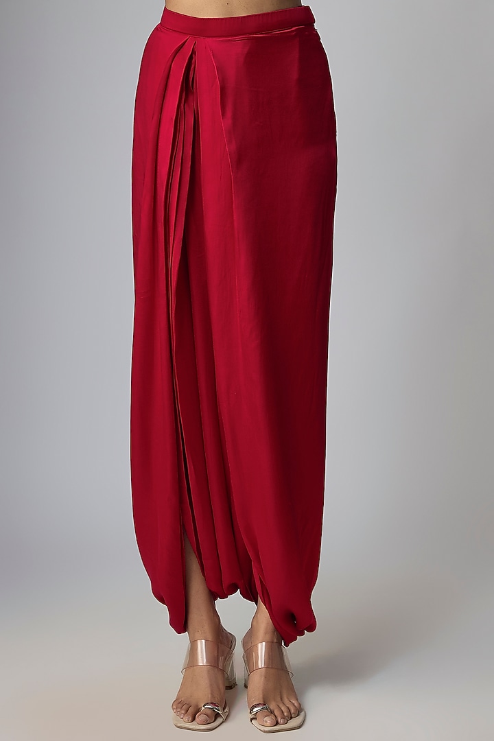 Red Silk Kaftan Set by Prisho at Pernia's Pop Up Shop