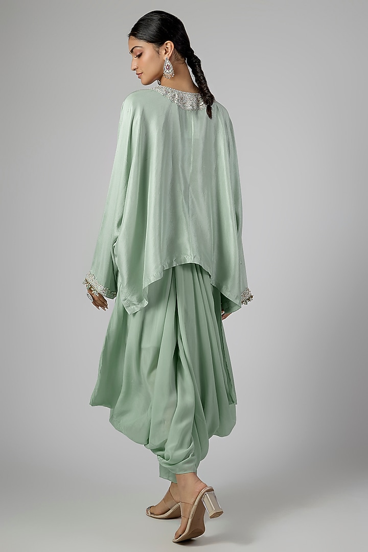 Aqua Silk Pita Work Kaftan Set by Prisho at Pernia's Pop Up Shop