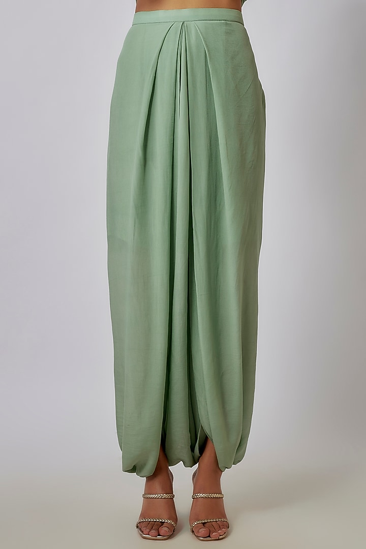Mint Green Silk Dori Embroidered Kaftan Set by Prisho at Pernia's Pop Up Shop