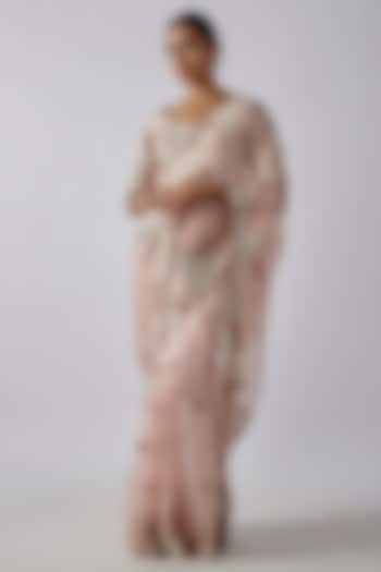 Ivory Organza Dori Work Reception Saree Set by Prisho at Pernia's Pop Up Shop