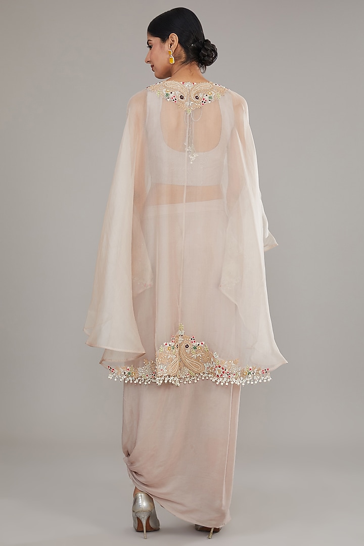 Golden Organza Resham Work Kaftan Set by Prisho at Pernia's Pop Up Shop