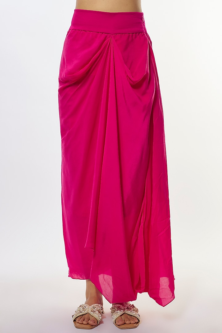 Fuchsia Organza Resham Work Kaftan Set by Prisho at Pernia's Pop Up Shop