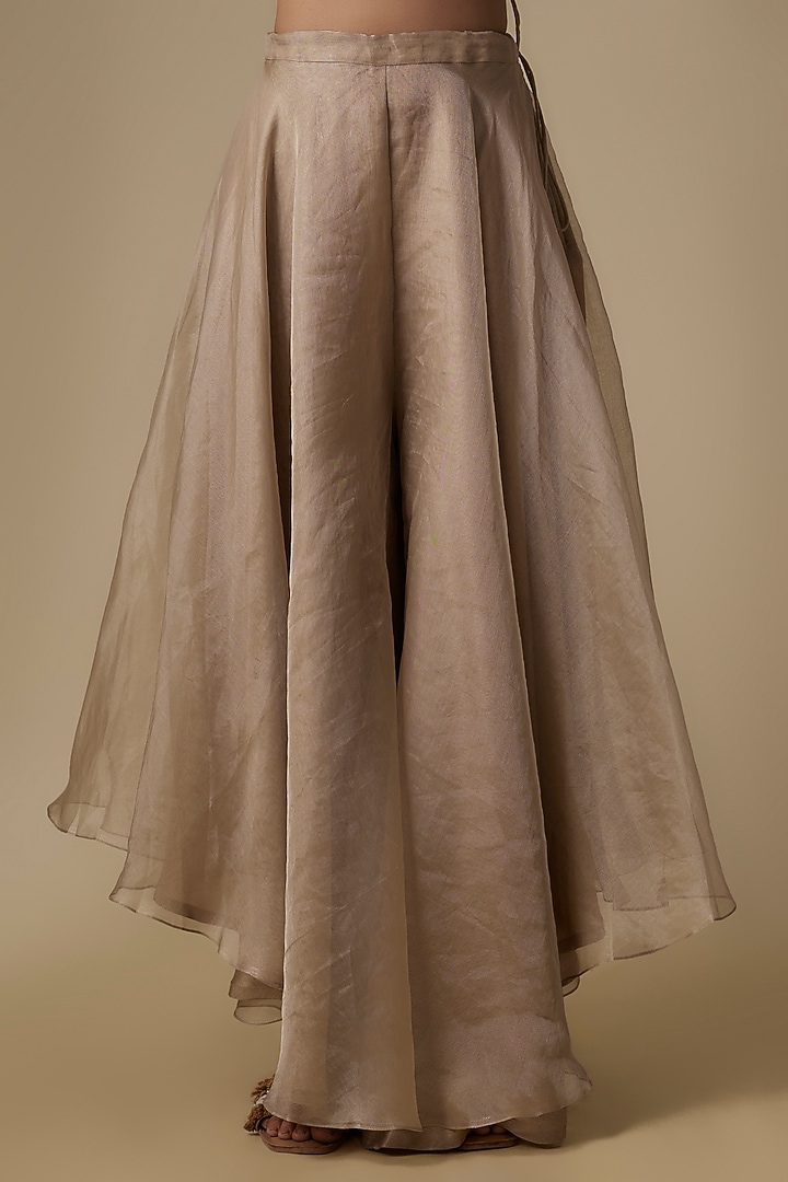 Beige Silk Dori Embroidered Jacket Set by Prisho at Pernia's Pop Up Shop