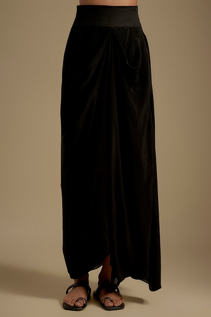 Black Organza Dori Work Umbrella Kaftan Set by Prisho at Pernia's Pop Up Shop