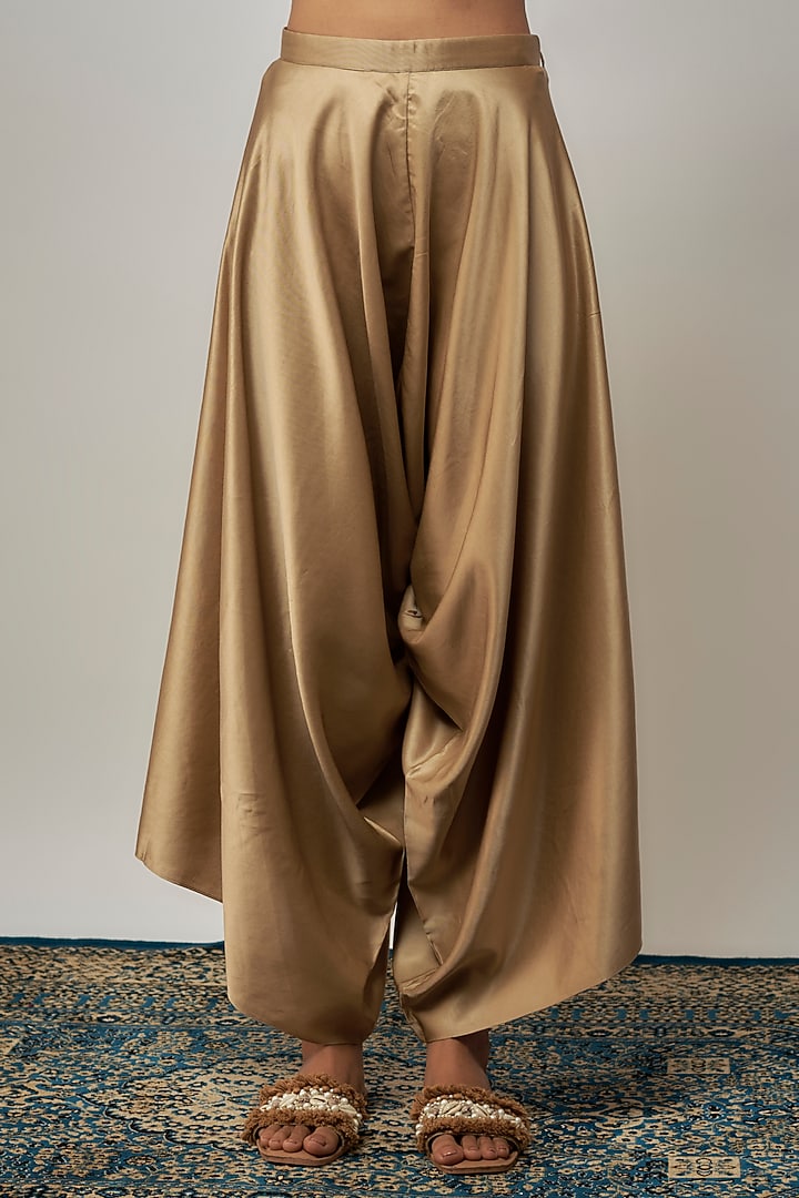 Beige Crushed Tissue Maal Work Kaftan Set by Prisho at Pernia's Pop Up Shop