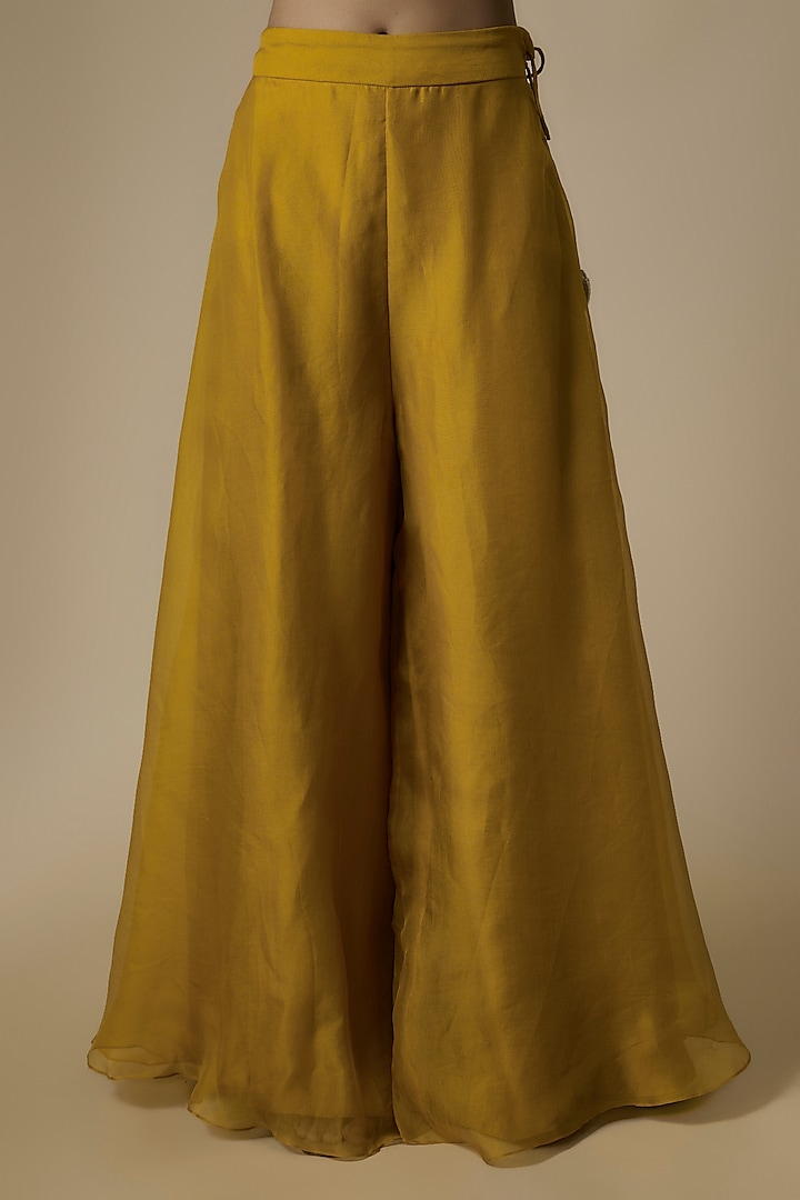 Mustard Silk Dori Embroidered Kurta Set by Prisho at Pernia's Pop Up Shop