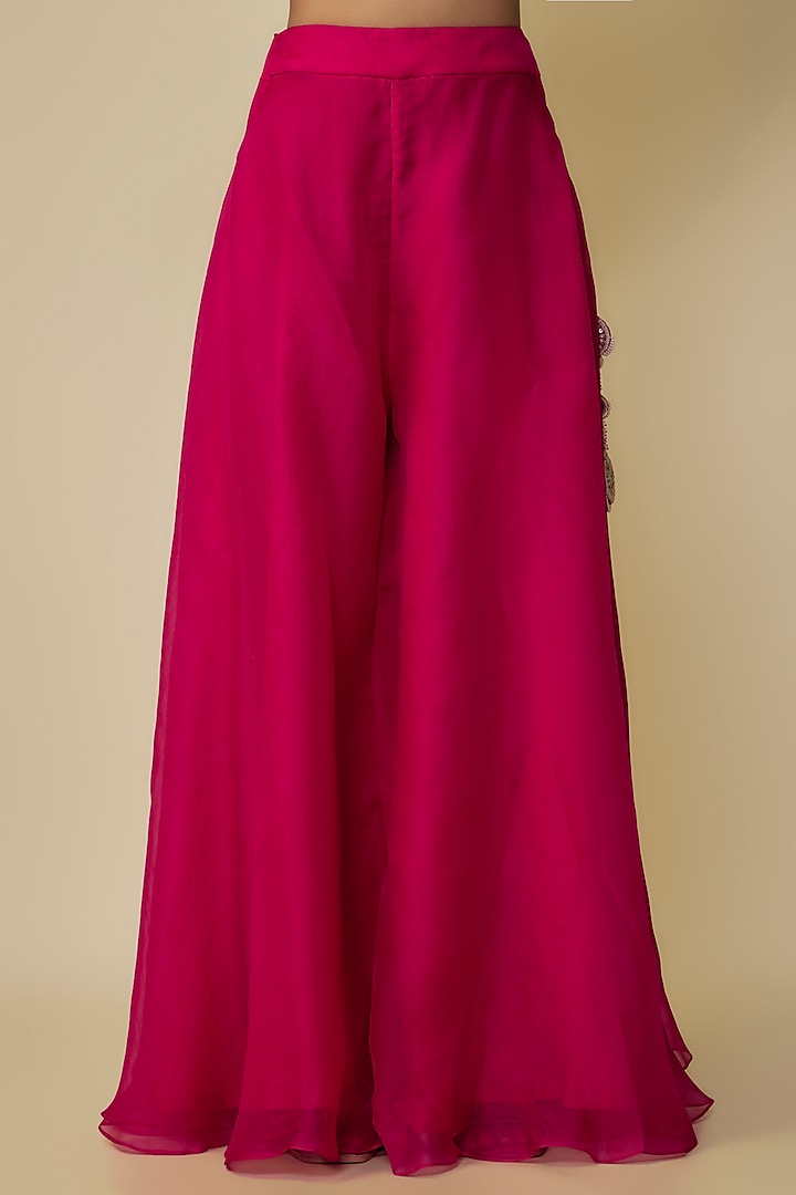 Fuchsia Silk Resham Work Kurta Set by Prisho at Pernia's Pop Up Shop