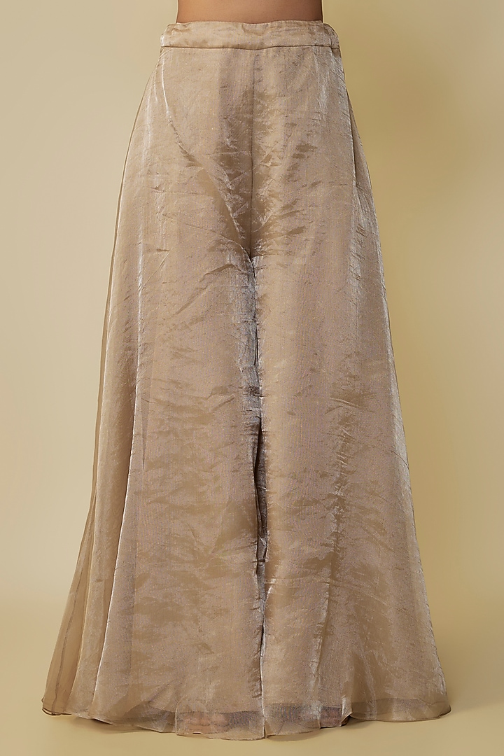 Beige Organza Resham Work Cape Set by Prisho at Pernia's Pop Up Shop