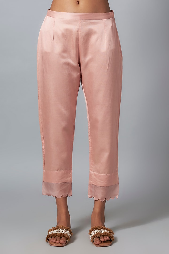 Flamingo Pink Silk Dori & Resham Work Kurta Set by Prisho at Pernia's Pop Up Shop