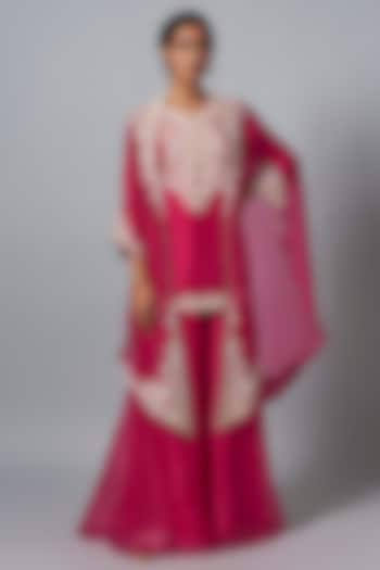 Red Organza Sharara Set by Prisho at Pernia's Pop Up Shop