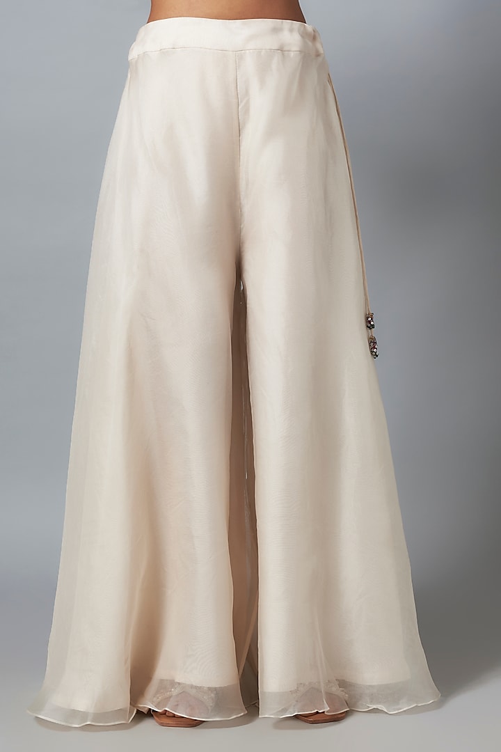 Ivory Organza Wedding Sharara Set by Prisho at Pernia's Pop Up Shop