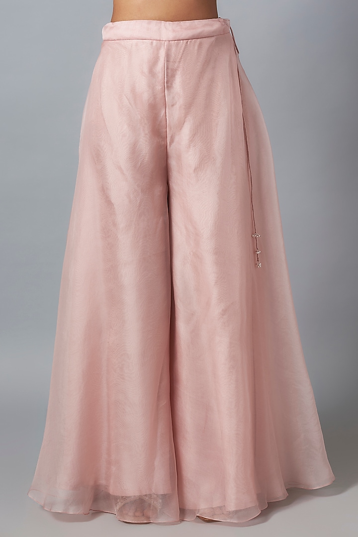 Flamingo Pink Organza Wedding Sharara Set by Prisho at Pernia's Pop Up Shop