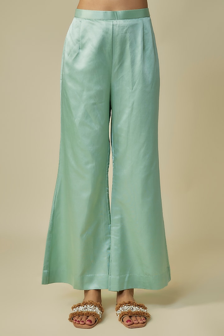 Aqua Organza & Russian Silk Resham Work Jacket Set by Prisho at Pernia's Pop Up Shop