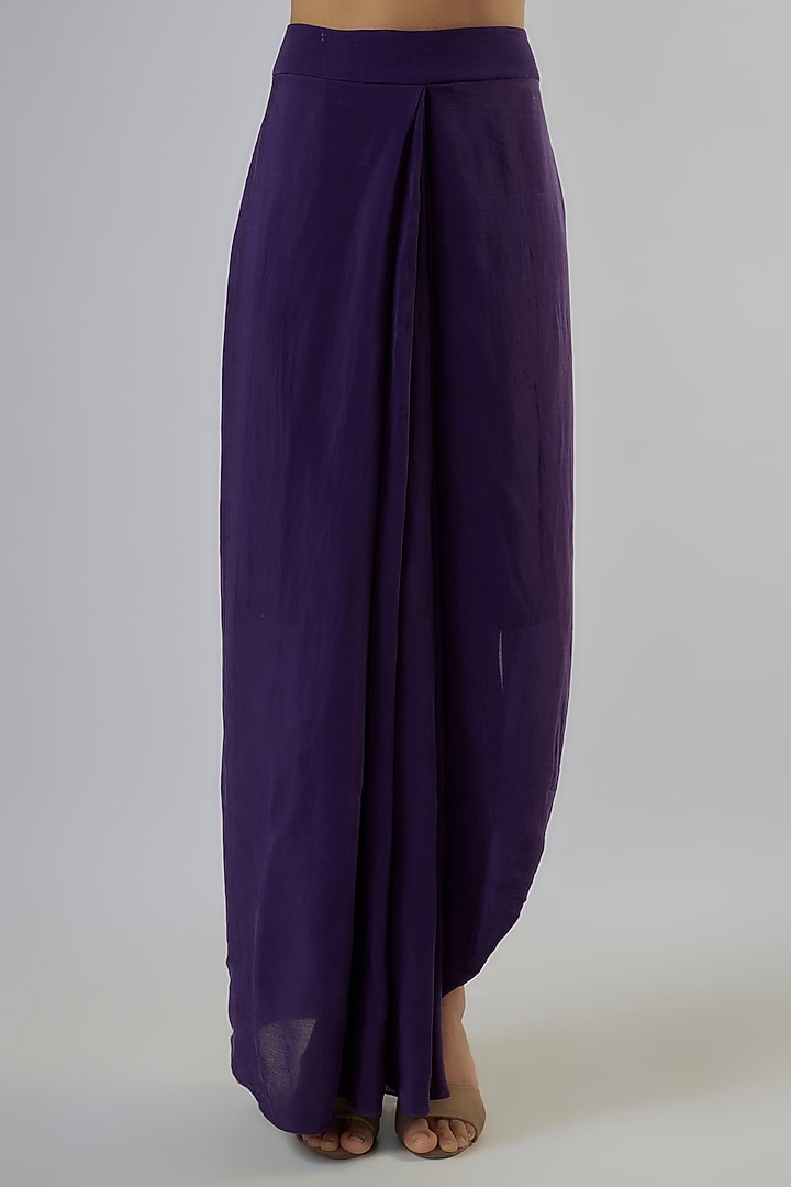 Purple Organza Resham Work Umbrella Cape Set by Prisho at Pernia's Pop Up Shop