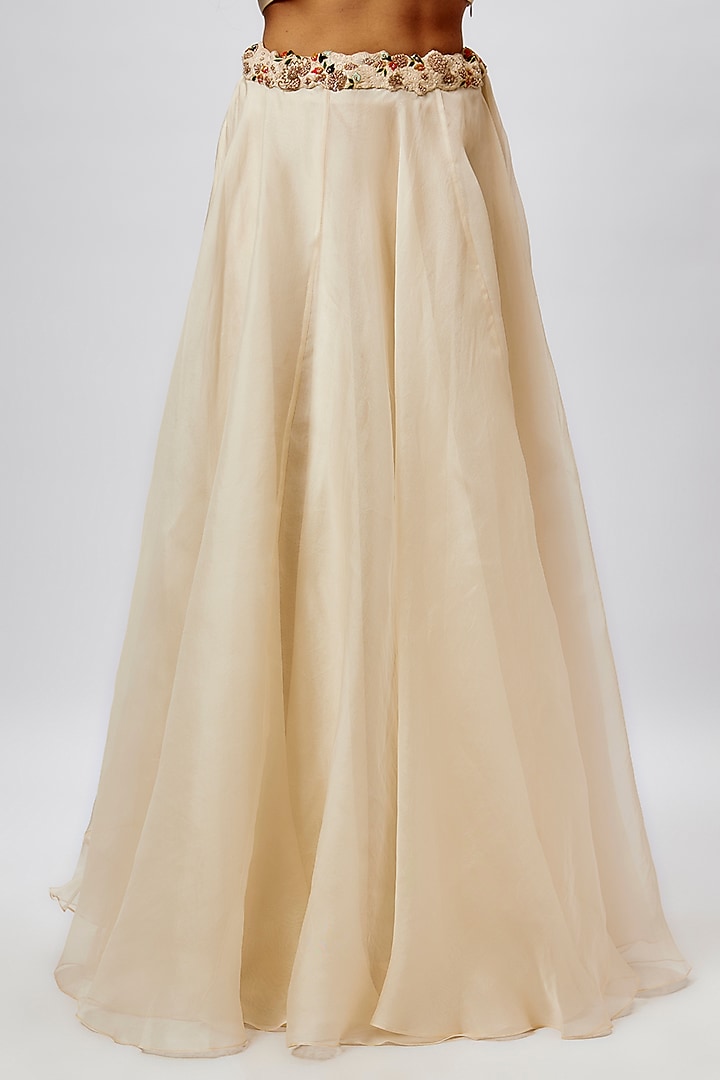 Ivory Silk Resham Embroidered Cape Set by Prisho at Pernia's Pop Up Shop