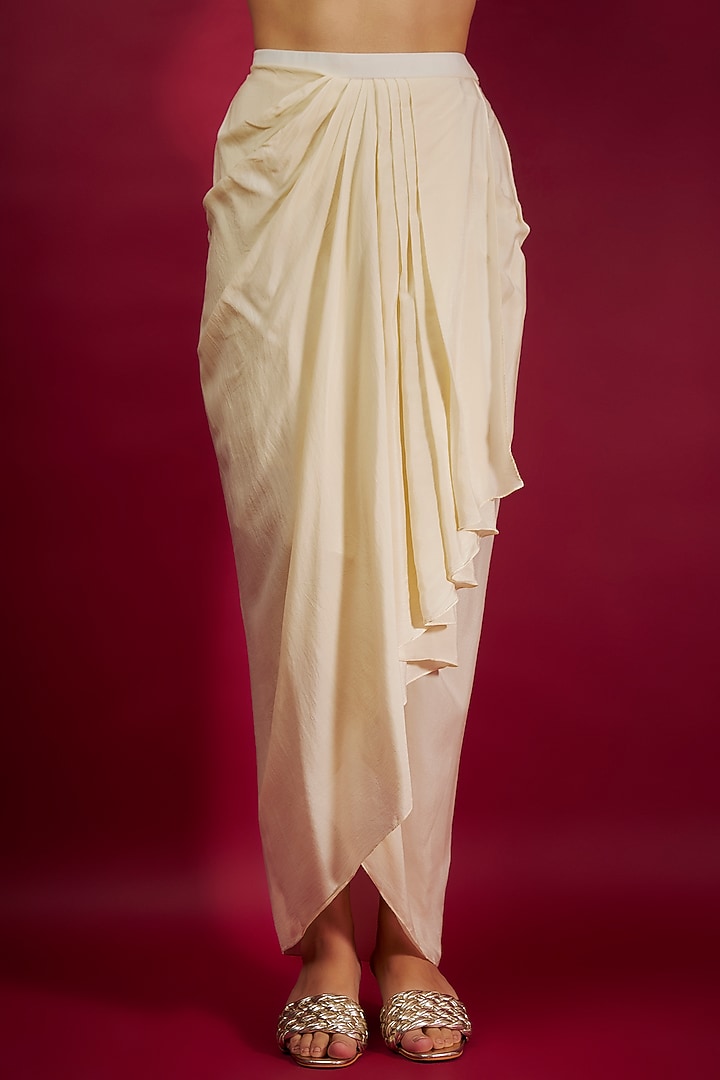 Ivory Crepe Skirt Set by Prisho at Pernia's Pop Up Shop