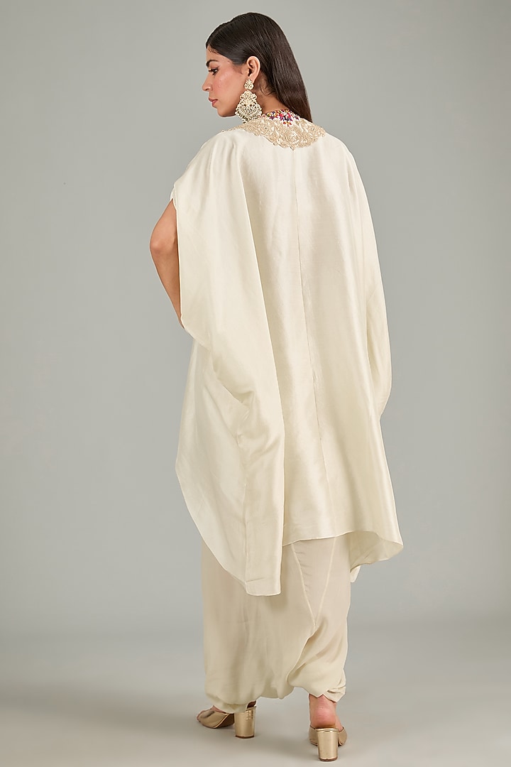 Ivory Silk Dori Work Kaftan Set by Prisho at Pernia's Pop Up Shop