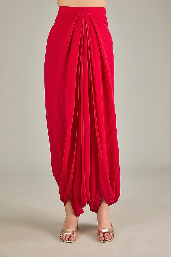 Fuchsia Silk Dori Work Kaftan Set by Prisho at Pernia's Pop Up Shop