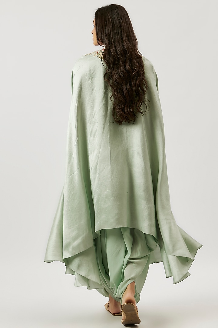 Mint Crepe Dhoti Set by Prisho at Pernia's Pop Up Shop