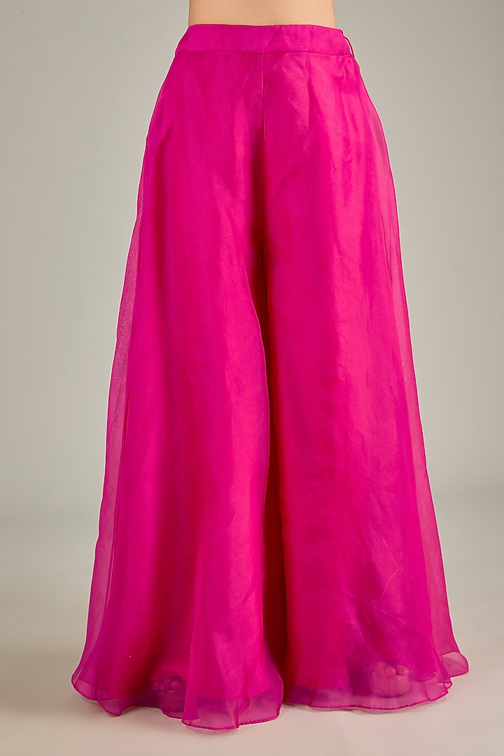 Fuchsia Silk Wedding Sharara Set by Prisho at Pernia's Pop Up Shop