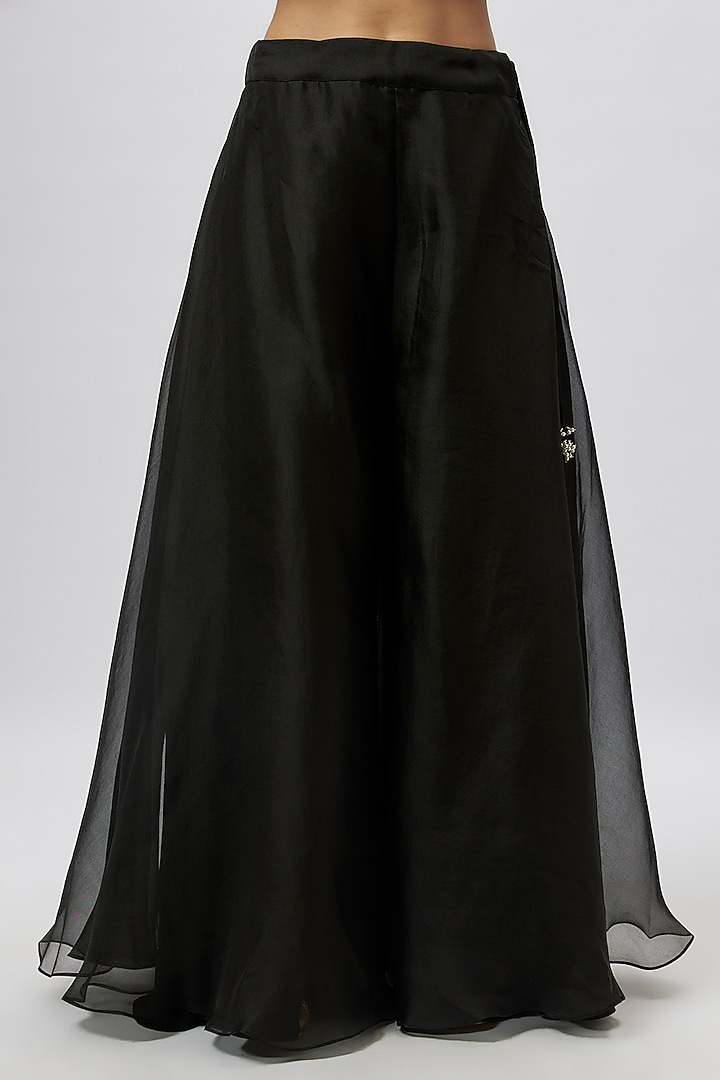 Black Silk Dori Embroidered Jacket Set by Prisho at Pernia's Pop Up Shop